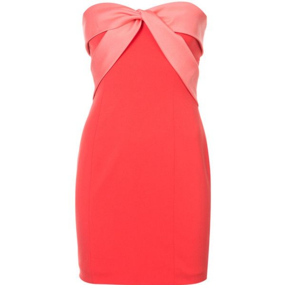 Jay Godfrey Red Strapless Bow Front Mini Dress Size 6